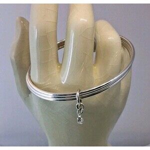 3 Bangle Bracelets With A Rhinestone, Size - 7.5 Inches, Fairycore